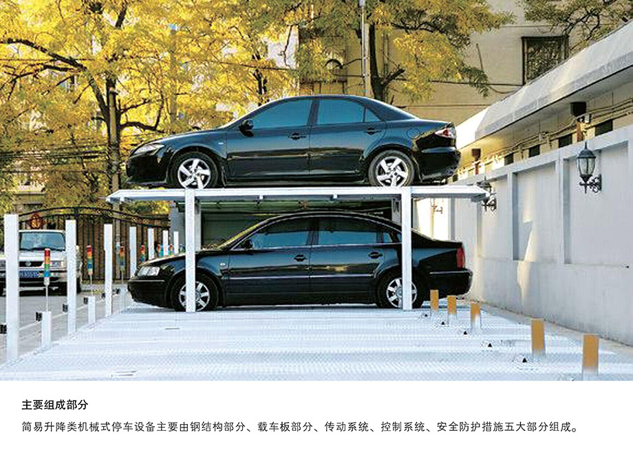 云南PJS2D1二层地坑简易升降停车设备主要组成部分